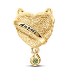 August Fox Birthday Stone Tarnish-resistant Silver Dangle Charms In 14K Gold Plated