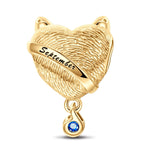 September Fox Birthday Stone Tarnish-resistant Silver Dangle Charms In 14K Gold Plated