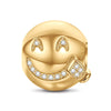 Yummy face Emoji Tarnish-resistant Silver Charms In 14K Gold Plated