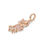 Pink Unicorn Tarnish-resistant Silver Dangle Charms In Rose Gold Plated