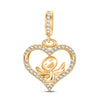 Smiling Angel Tarnish-resistant Silver Dangle Charms In 14K Gold Plated