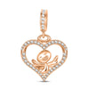 Smiling Angel Tarnish-resistant Silver Dangle Charms In Rose Gold Plated