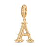 Letter A Tarnish-resistant Silver Dangle Charms In 14K Gold Plated