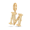 Letter M Tarnish-resistant Silver Dangle Charms In 14K Gold Plated