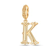 Letter K Tarnish-resistant Silver Dangle Charms In 14K Gold Plated