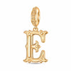 Letter E Tarnish-resistant Silver Dangle Charms In 14K Gold Plated