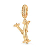 Letter Y Tarnish-resistant Silver Dangle Charms In 14K Gold Plated