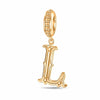 Letter L Tarnish-resistant Silver Dangle Charms In 14K Gold Plated