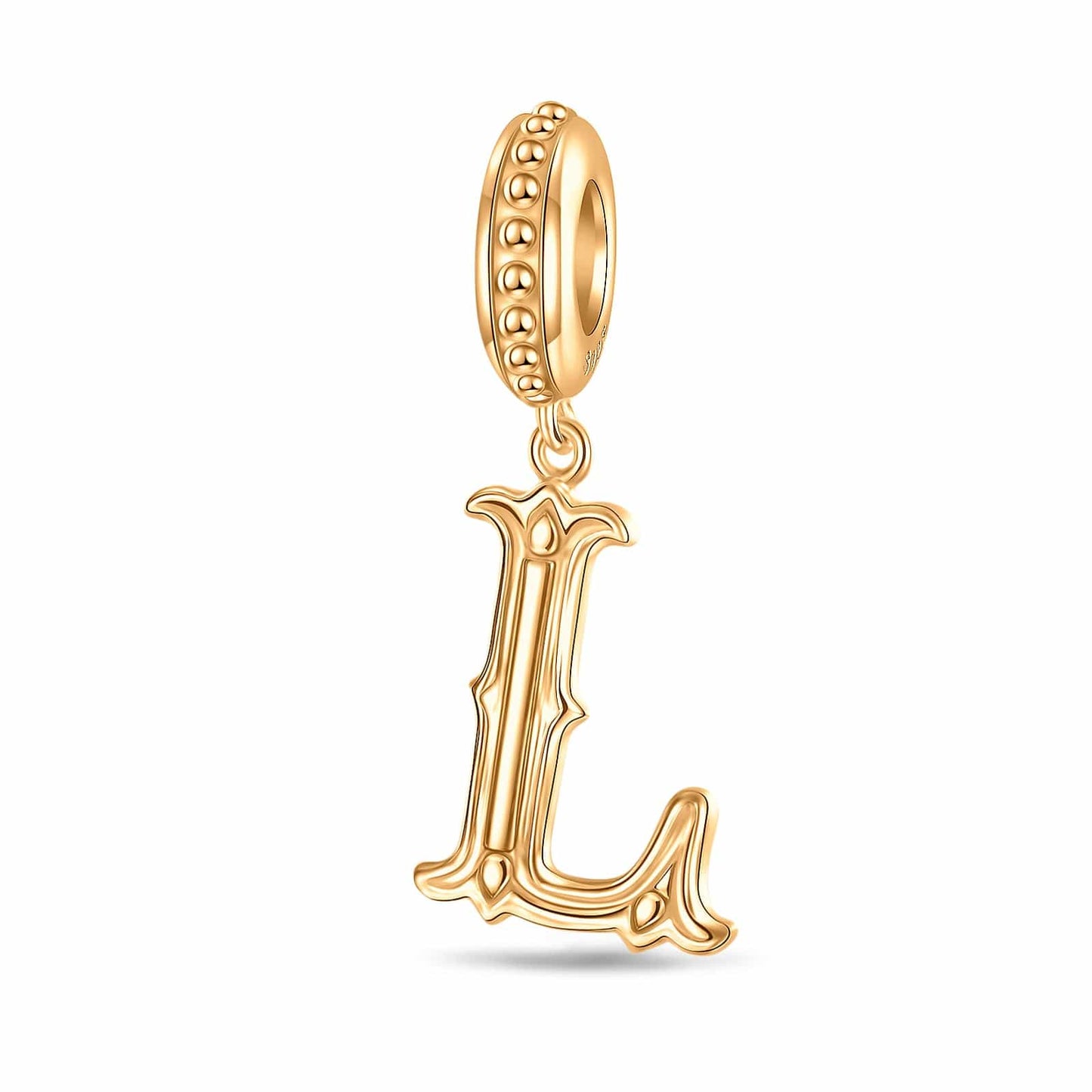 Letter L Tarnish-resistant Silver Dangle Charms In 14K Gold Plated