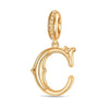 Letter C Tarnish-resistant Silver Dangle Charms In 14K Gold Plated