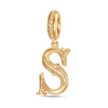 Letter S Tarnish-resistant Silver Dangle Charms In 14K Gold Plated
