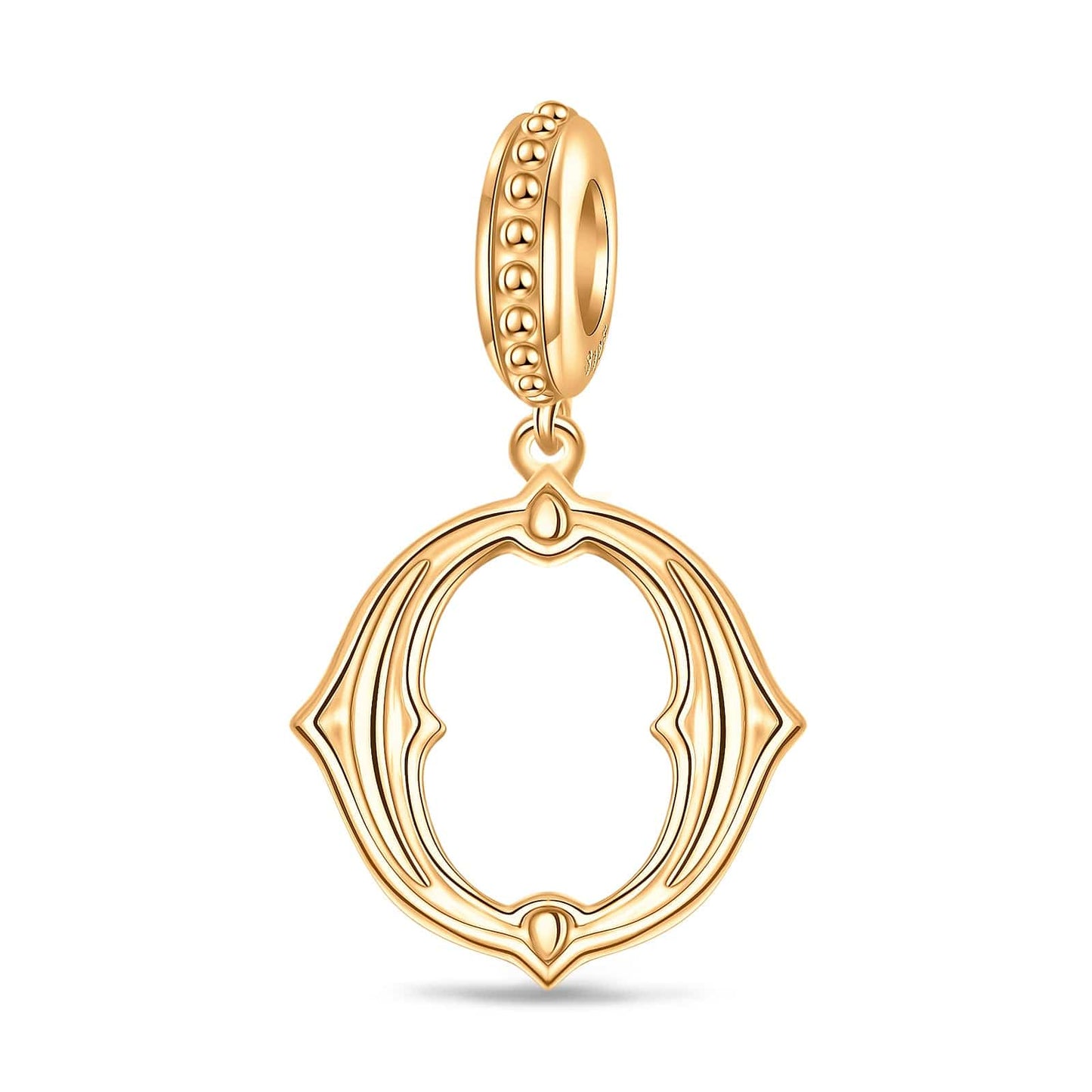 Letter O Tarnish-resistant Silver Dangle Charms In 14K Gold Plated