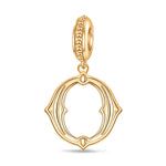 Letter O Tarnish-resistant Silver Dangle Charms In 14K Gold Plated