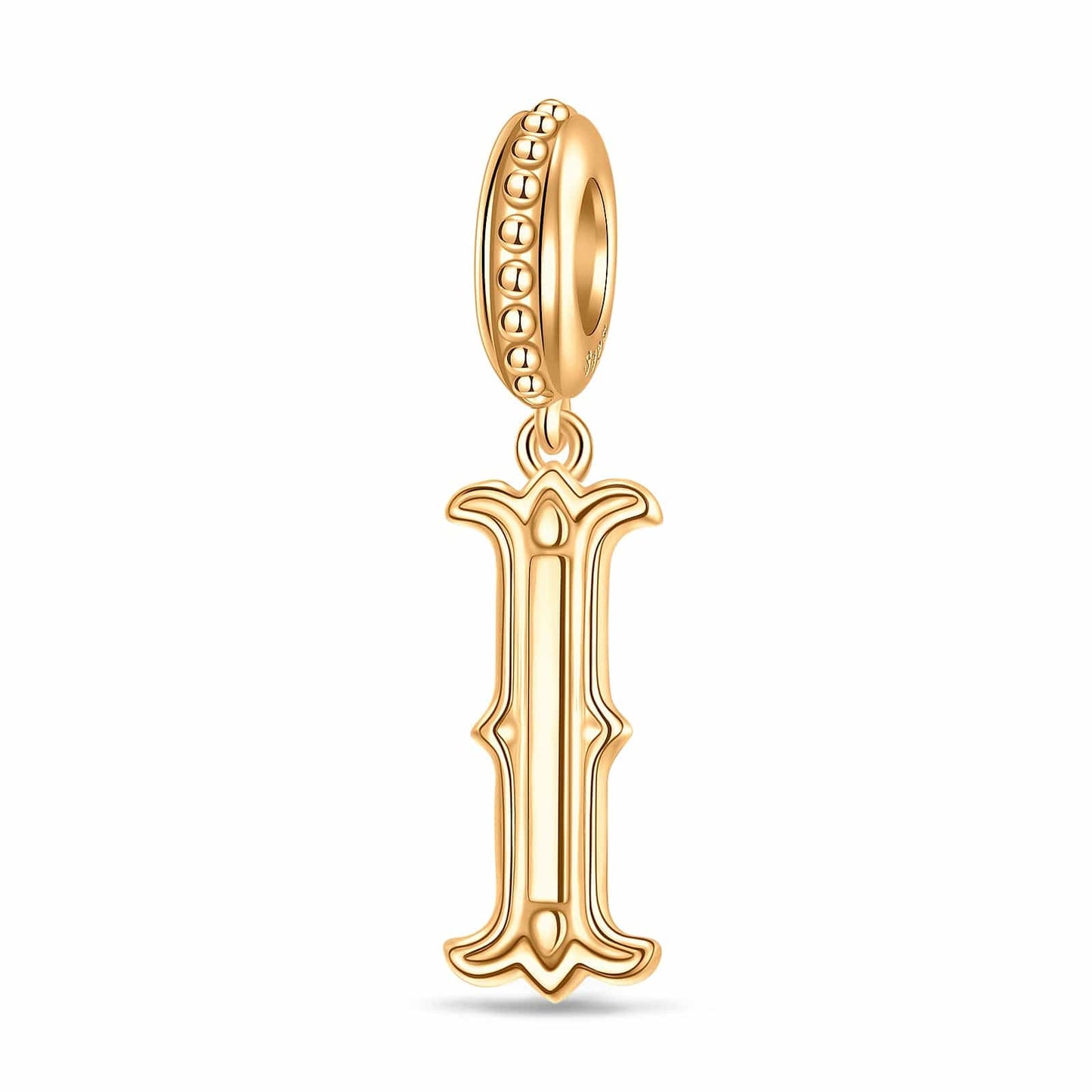 Letter I Tarnish-resistant Silver Dangle Charms In 14K Gold Plated