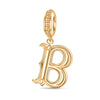 Letter B Tarnish-resistant Silver Dangle Charms In 14K Gold Plated