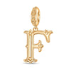 Letter F Tarnish-resistant Silver Dangle Charms In 14K Gold Plated