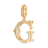 Letter G Tarnish-resistant Silver Dangle Charms In 14K Gold Plated