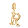Letter R Tarnish-resistant Silver Dangle Charms In 14K Gold Plated