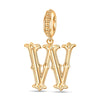 Letter W Tarnish-resistant Silver Dangle Charms In 14K Gold Plated