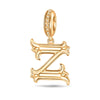 Letter Z Tarnish-resistant Silver Dangle Charms In 14K Gold Plated