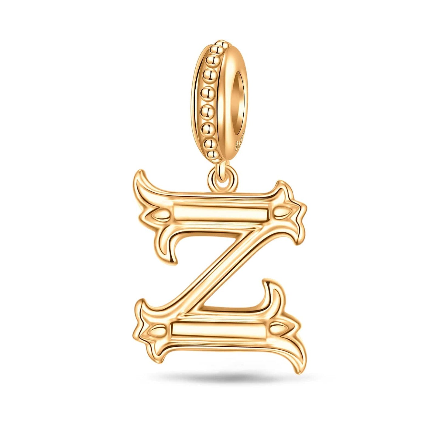 Letter Z Tarnish-resistant Silver Dangle Charms In 14K Gold Plated