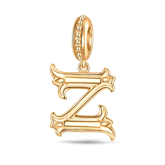 gona- Letter Z Tarnish-resistant Silver Dangle Charms In 14K Gold Plated