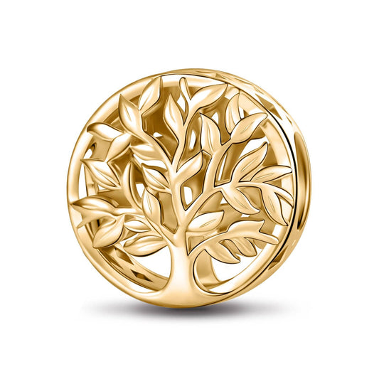 gon- Family Roots Tarnish-resistant Silver Charms In 14K Gold Plated