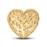 Family Roots Tarnish-resistant Silver Charms In 14K Gold Plated