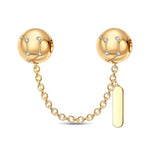 Sterling Silver Libra Constellation Safety Chain With Enamel In 14K Gold Plated