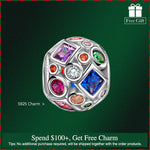 Sterling Silver Summer Rainbow Charms In White Gold Plated