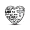 Sterling Silver God's Welfare Charms In White Gold Plated