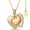 Personalized Engravable Sterling Silver Framed Heart Pendant Necklace In 14K Gold Plated