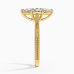 Royal Filigree · 2.0 CT Marquise Lab-Grown Diamond Engagement Ring with Engraved Milgrain Band in Solid 14K Yellow Gold · (Includes IGI Certification from International Gemological Institute)