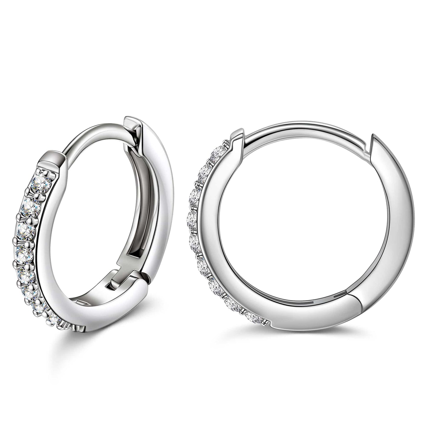 Marine Breeze Exclusive: Spend $99+ in a Single Purchase to Get This Half Paved Crystal Huggie Hoop Earrings in White Gold plated for FREE (Ships With Order, No Need to Add to Cart)