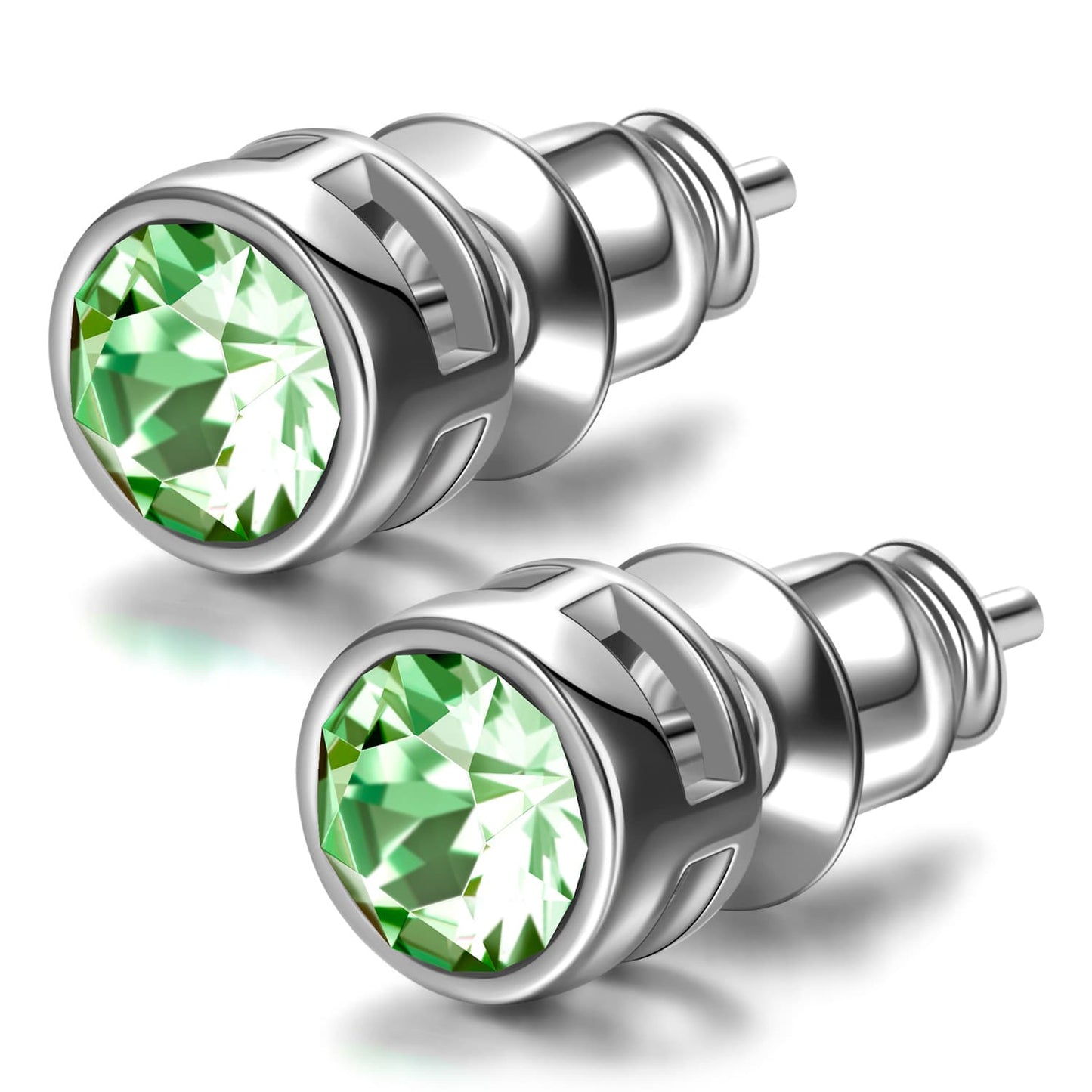 Graduation Season Exclusive: Spend $99+ in a Single Purchase to Get This Peridot Solitaire Stud Earrings in White Gold Plated - Created With Swarovski® Crystal for FREE (Ships With Order, No Need to Add to Cart)