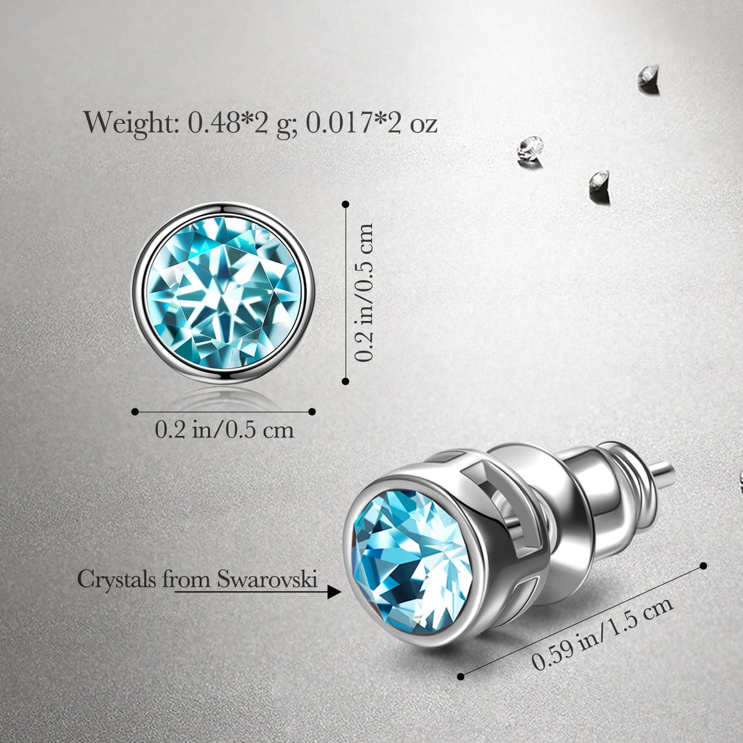 Marine Breeze Exclusive: Spend $99+ in a Single Purchase to Get This Peridot Solitaire Stud Earrings in White Gold Plated - Created With Swarovski® Crystal for FREE (Ships With Order, No Need to Add to Cart)