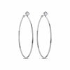 Sterling Silver Classic Large Hoop Earrings In White Gold Plated