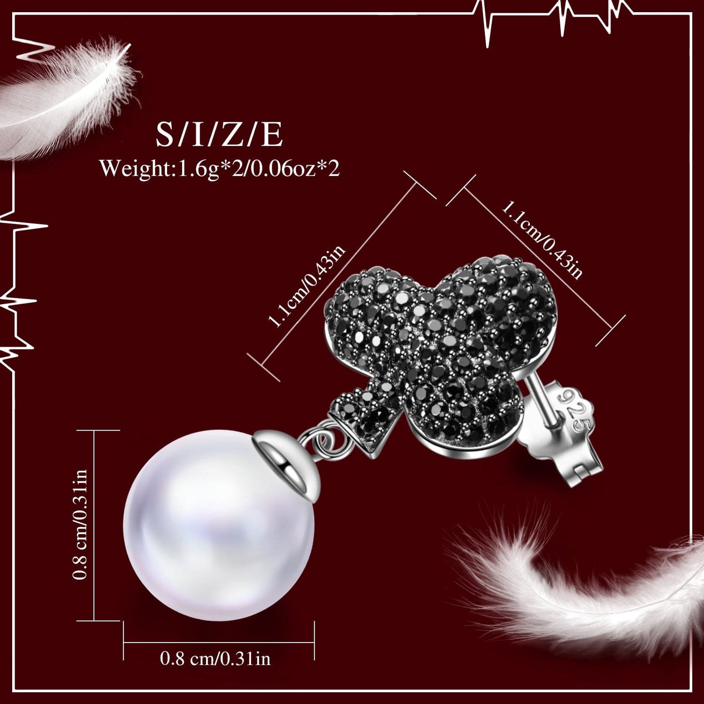 Halloween Treats Exclusive: Spend Over $200 In A Single Purchase To Get This Sterling Silver Silver Midnight Clover Necklace and Earrings In White Gold Plated For FREE - (Ships With Order, No Need To Add To Cart)