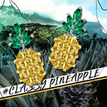 Vibrant Pineapple Pavé CZ Drop Earrings in Solid 925 Sterling Silver