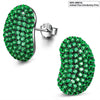 Vibrant Green Pavé Oval Stud Earrings in Solid 925 Sterling Silver