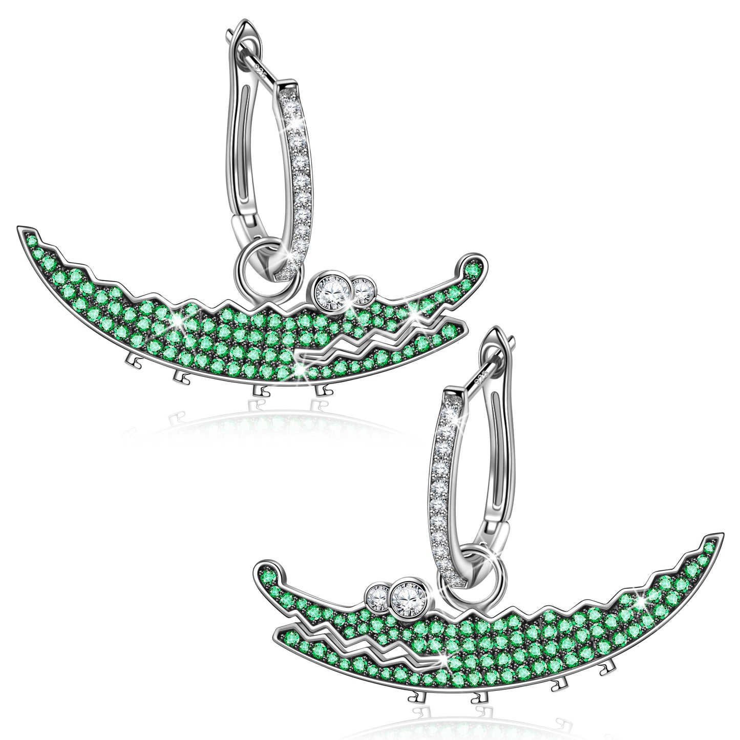 Pamper Fan Exclusive: Spend Over $300 In A Single Purchase To Get This Sterling Silver Crocodile Necklace and Earrings Set In White Gold Plated For FREE - (Ships With Order, No Need To Add To Cart)