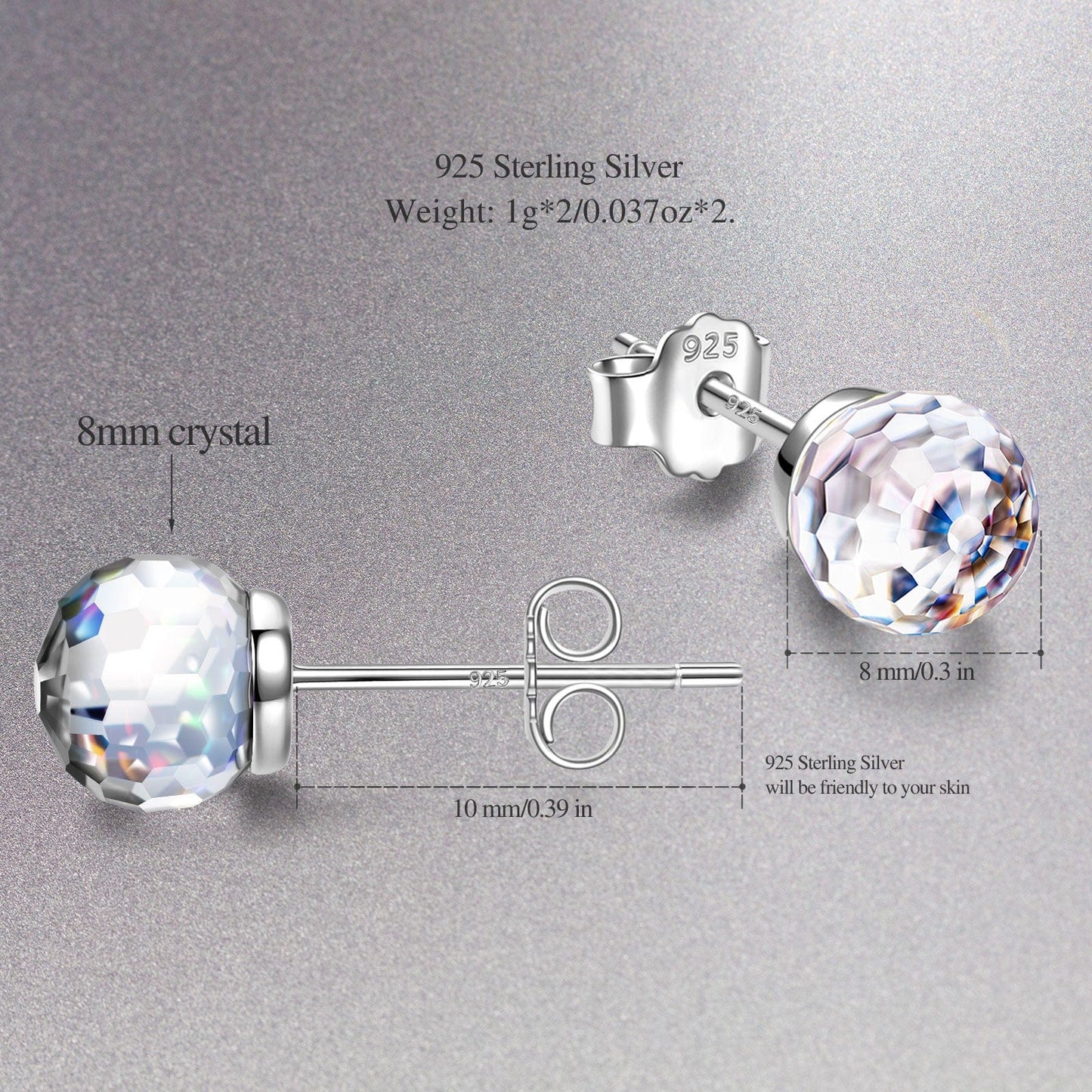 Halloween Treats Exclusive: Spend Over $99 In A Single Purchase To Get This Sterling Silver Prismatic Wonder Gem Earrings In White Gold Plated For FREE - (Ships With Order, No Need To Add To Cart)