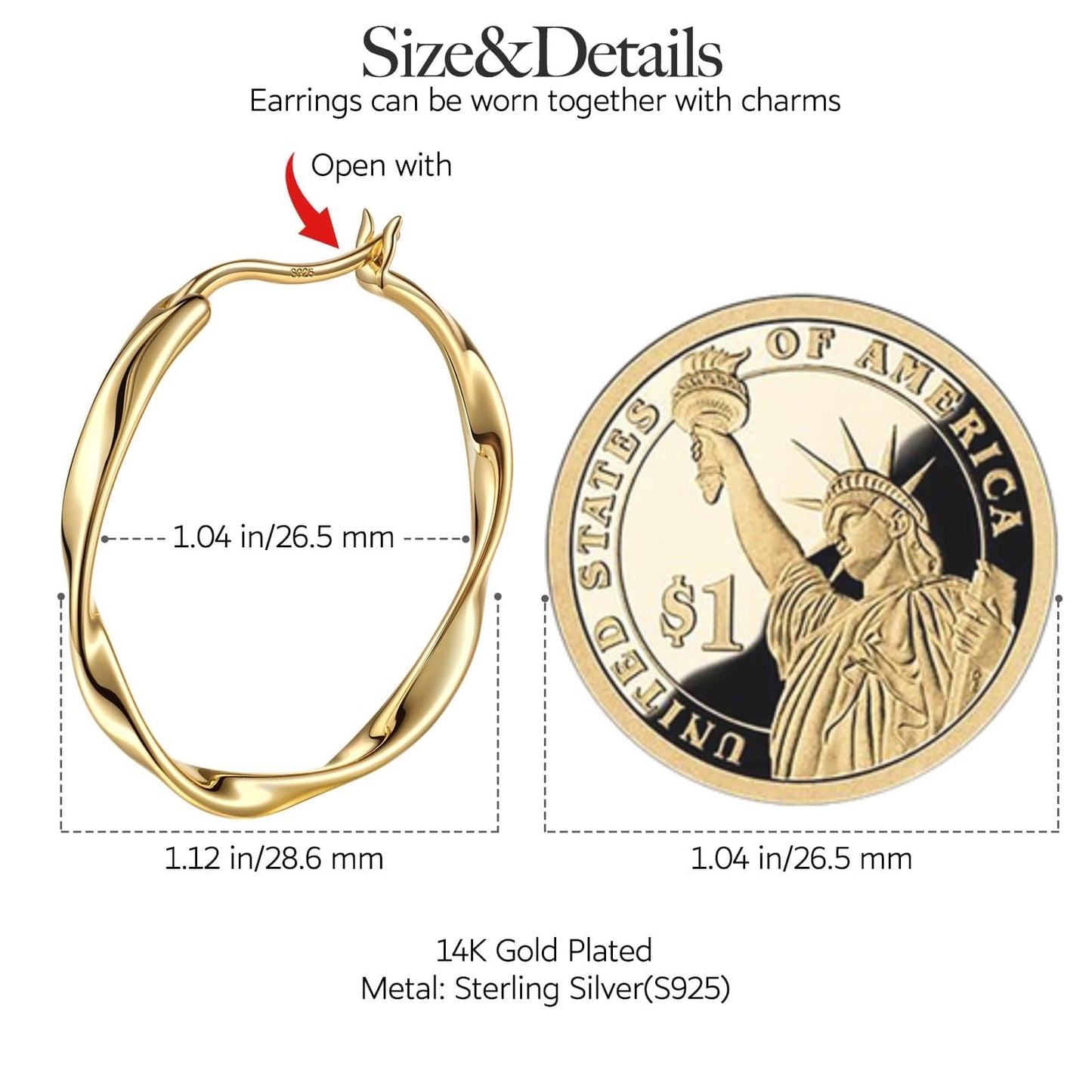 Sterling Silver Merry Transport Charms Earrings Set With Enamel In 14K Gold Plated