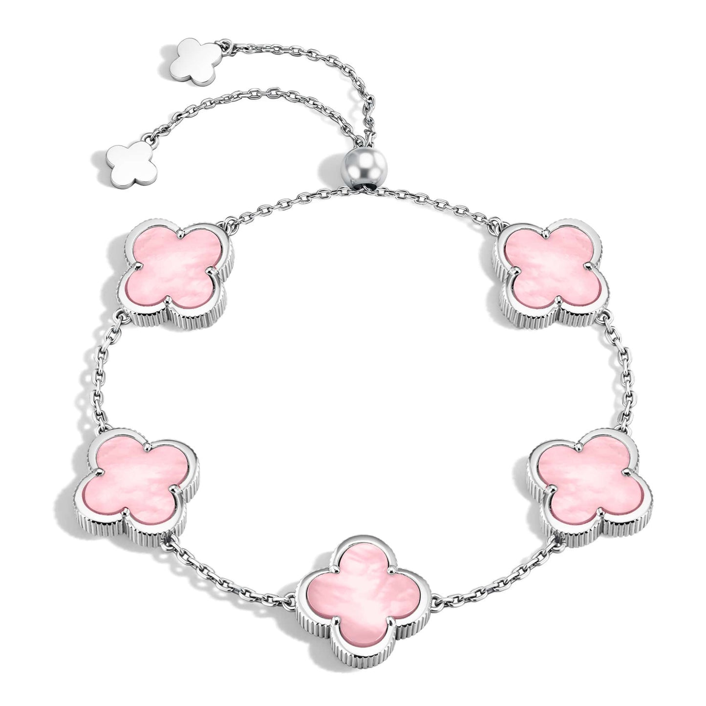 Blush Mother of Pearl Grace Bracelet With White Gold Plating