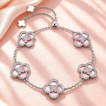 Blush Mother of Pearl Grace Bracelet With White Gold Plating