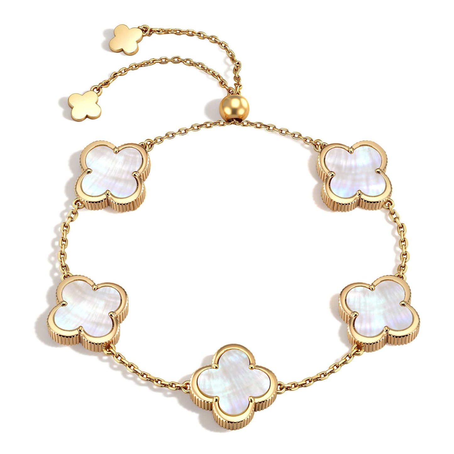 White Mother of Pearl Grace Bracelet With 14K Gold Plating