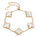 White Mother of Pearl Grace Bracelet With 14K Gold Plating