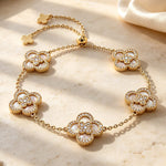 White Mother of Pearl Grace Bracelet With 14K Gold Plating