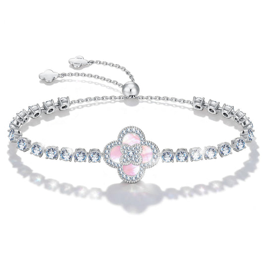 gona- Blush Mother of Pearl Elegance Bracelet With White Gold Plating