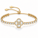 White Mother of Pearl Elegance Bracelet With 14K Gold Plating